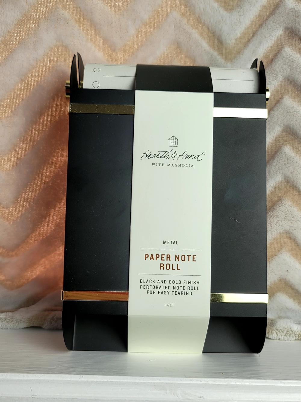 Hearth & Hand Black and Gold Metal Paper Note Roll